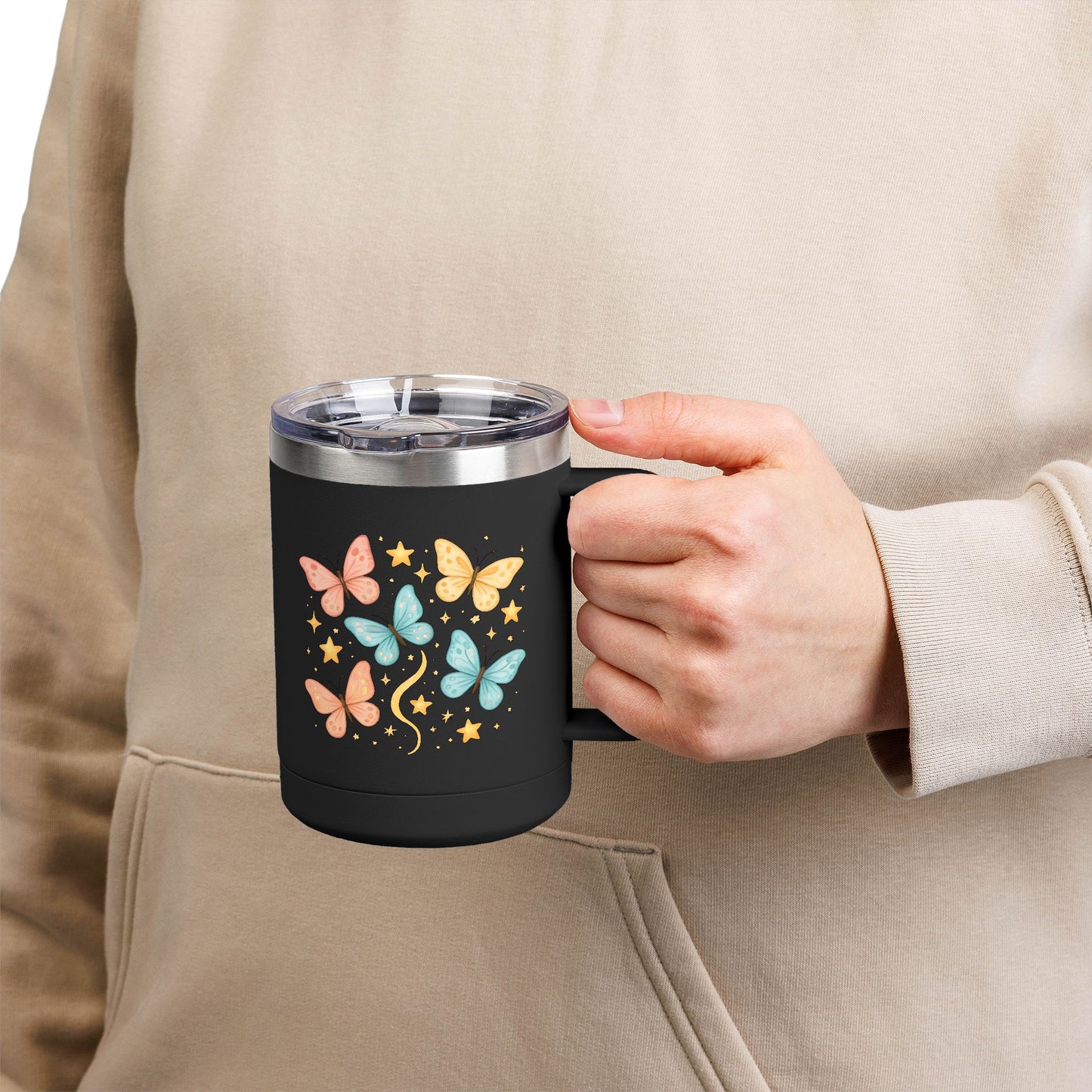 Barb's Butterfly & Stars Coffee Mug Tumbler