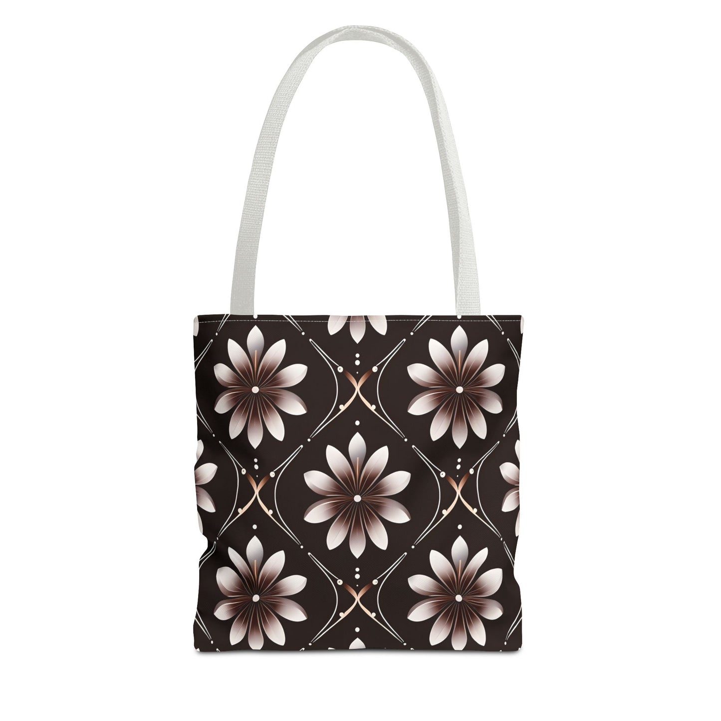 Bowie's Brown Floral Tile Tote Bag