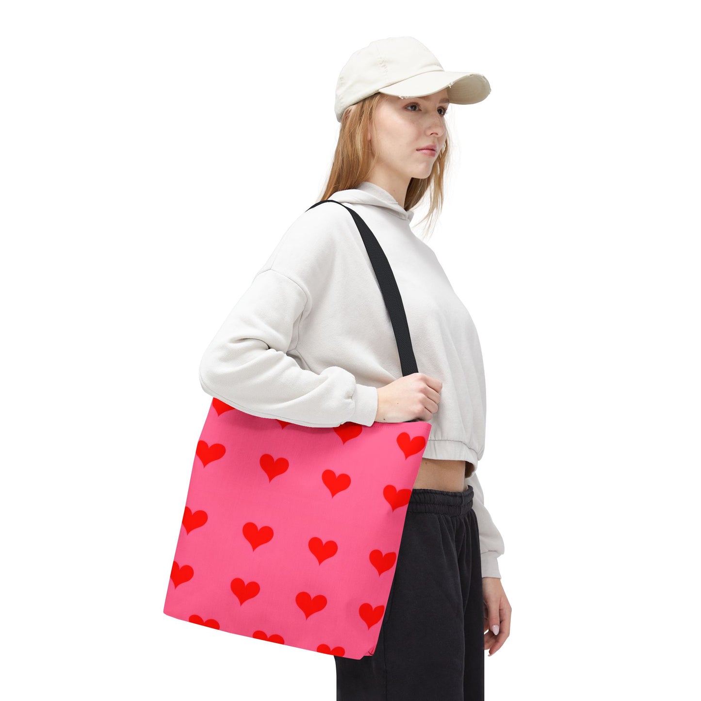 Paisley's Pink & Red Heart Tote Bag
