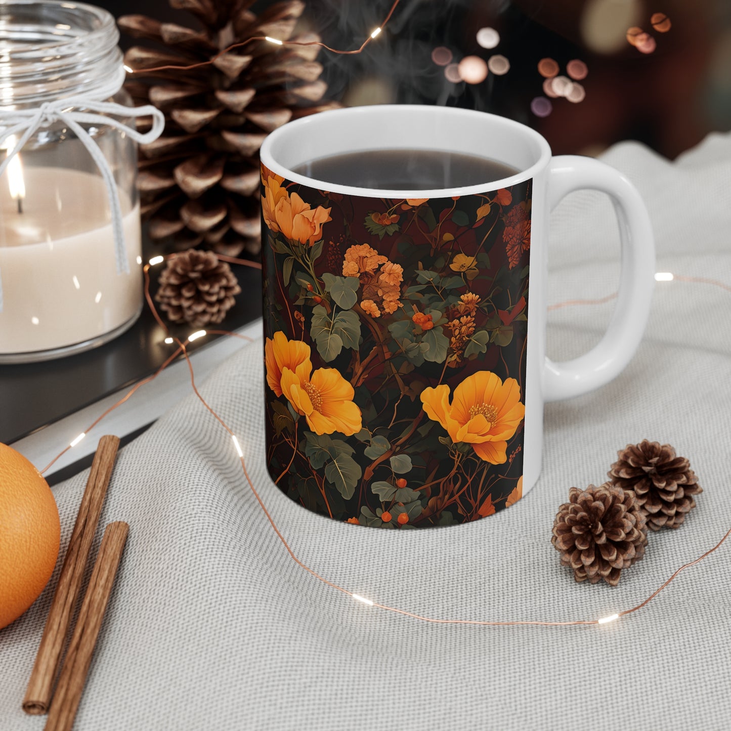Frida's Floral Ceramic Mug, Coffee Cup
