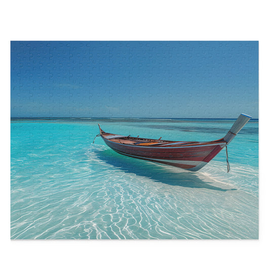 Tropical Boat 500 Piece Jigsaw Puzzle