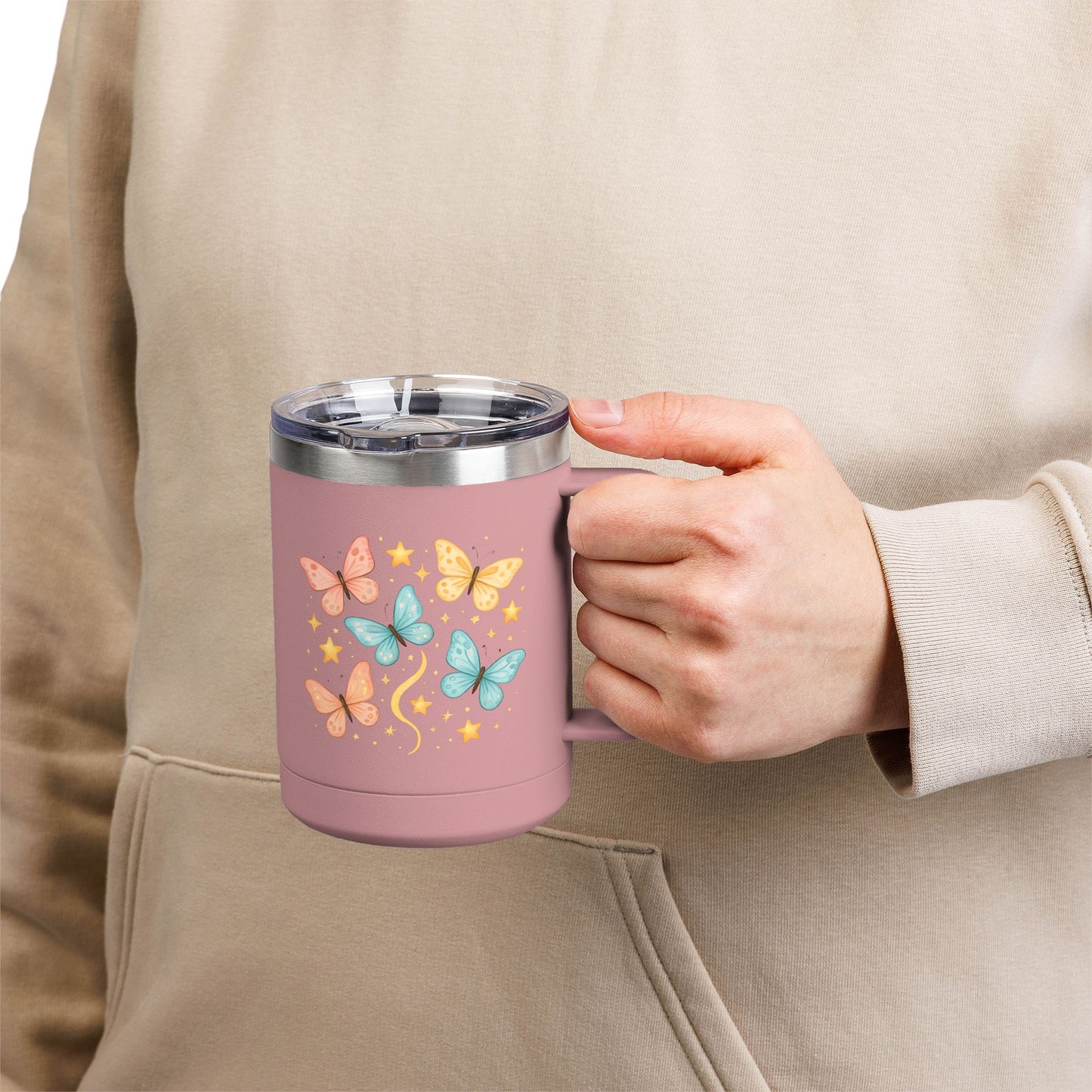 Barb's Butterfly & Stars Coffee Mug Tumbler