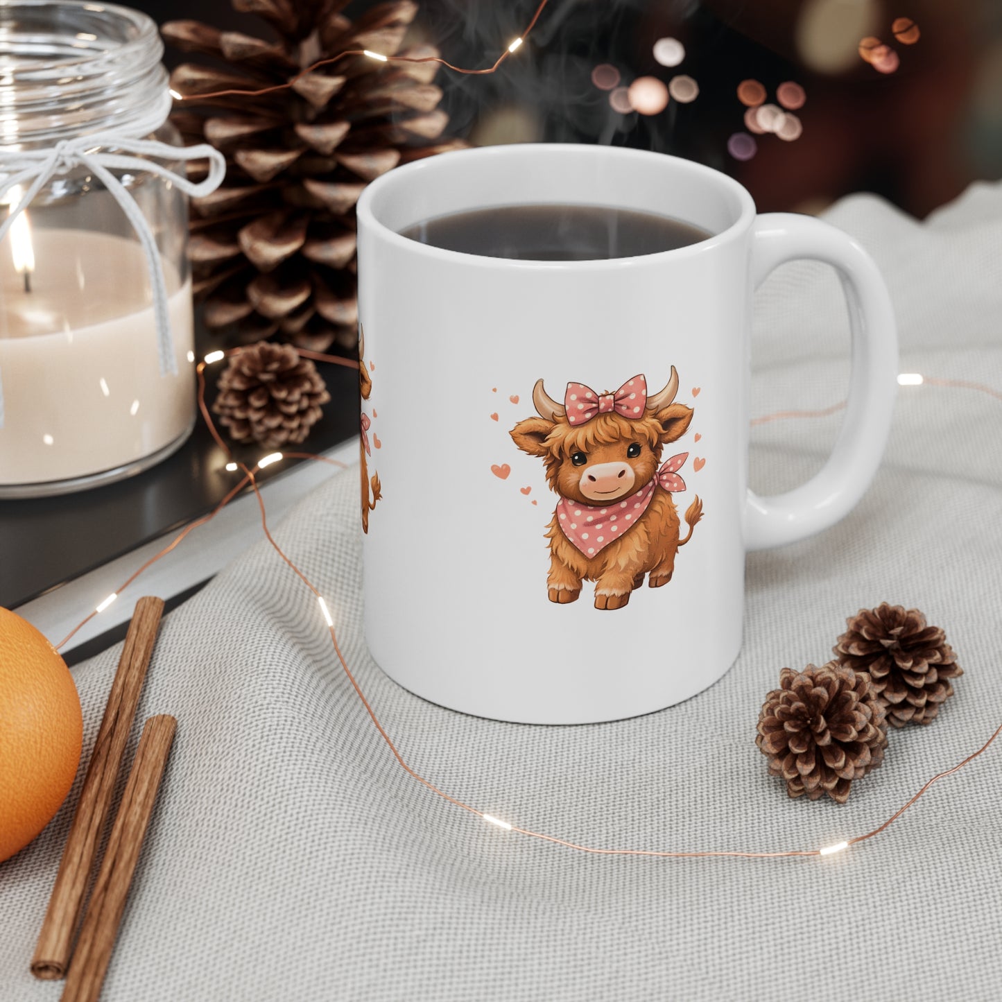 Helena's Highland Cow Ceramic Mug, Coffee Cup