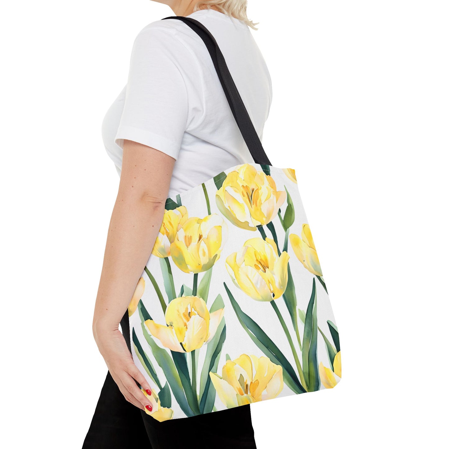 Yetta's Yellow Tulip Floral Tote Bag