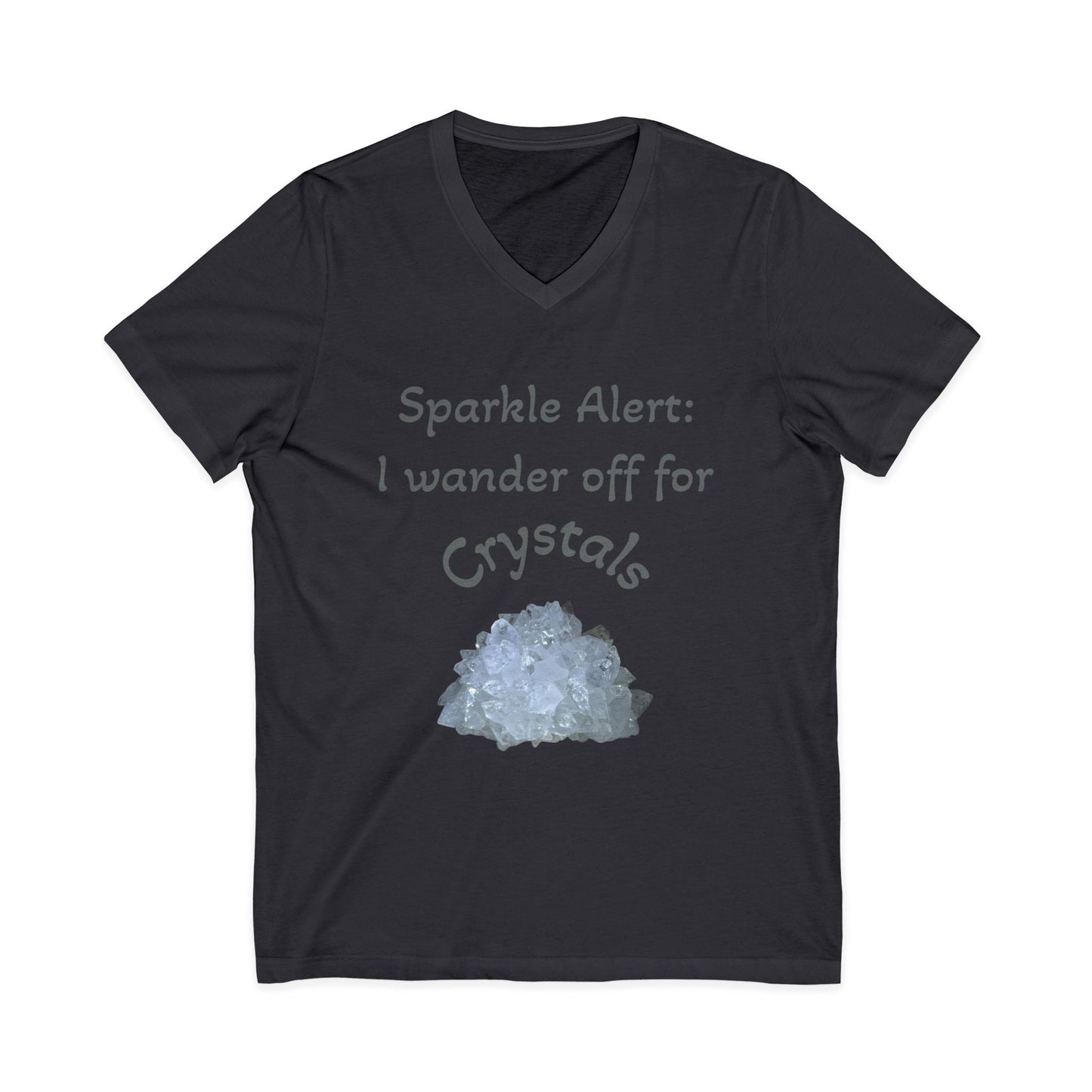 Suzie's "Sparkle Alert: I wander off for Crystals' Women's V-Neck Adult Shirt