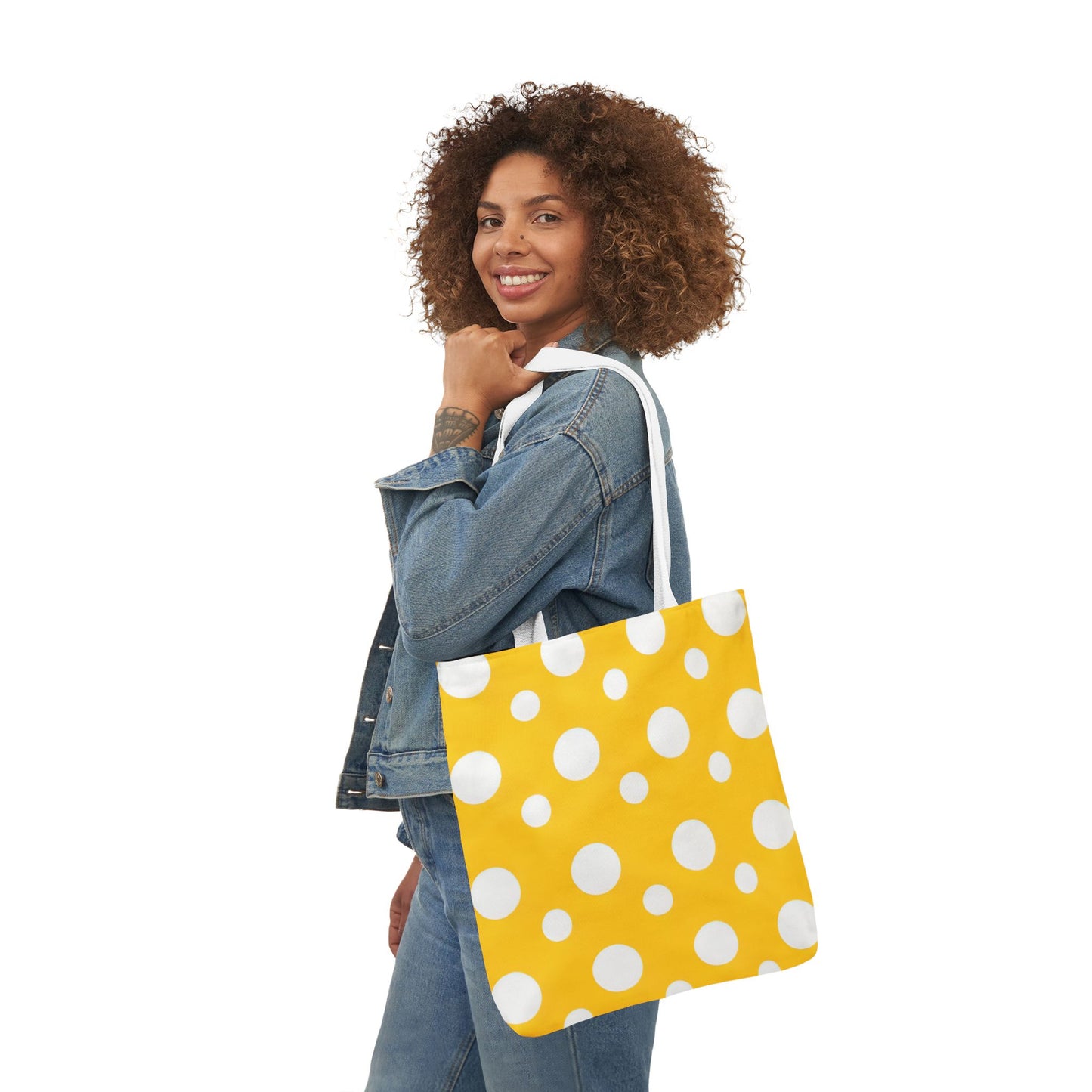 Yuki's Yellow Polka Dot Tote Bag