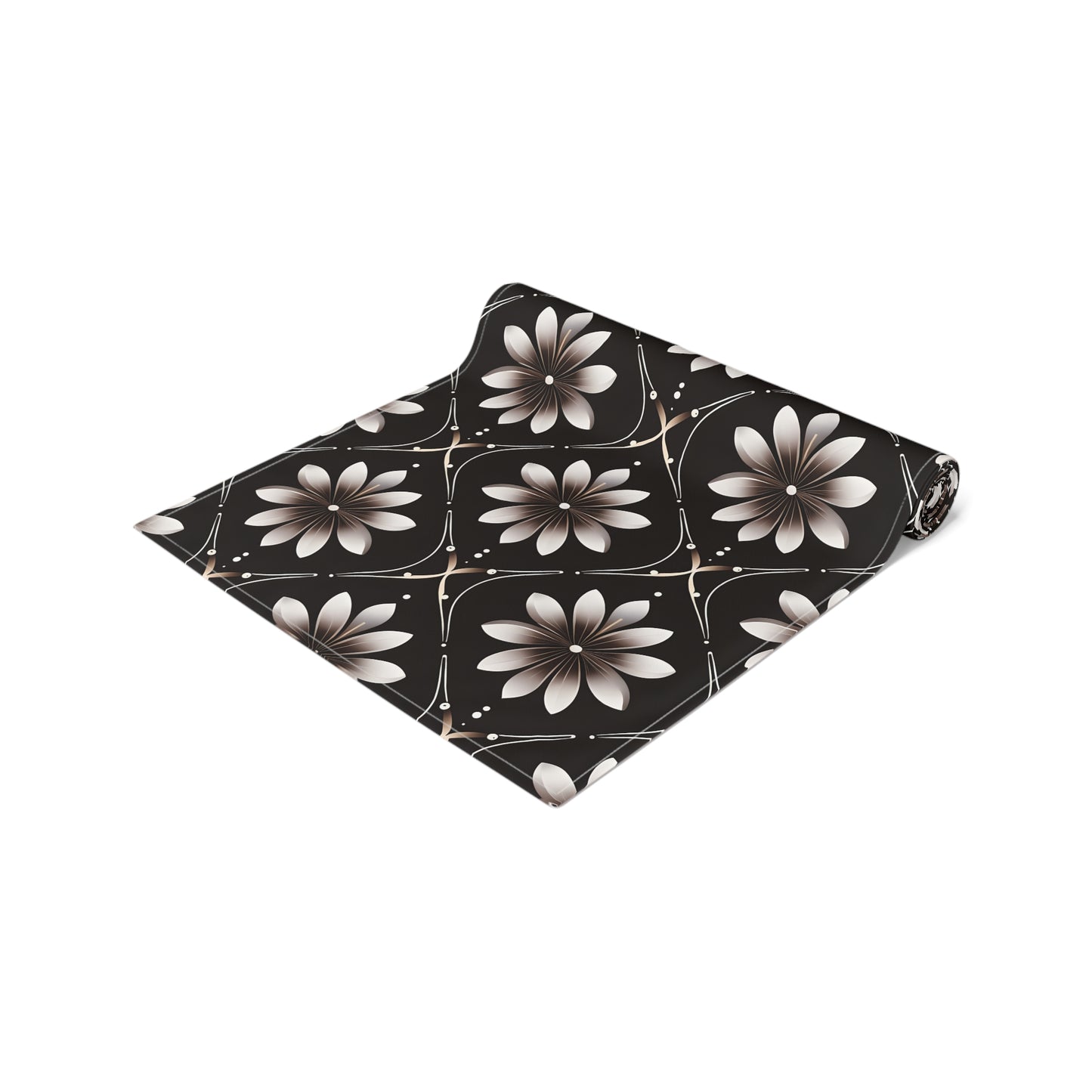 Blinky's Brown Floral Tile Table Runner