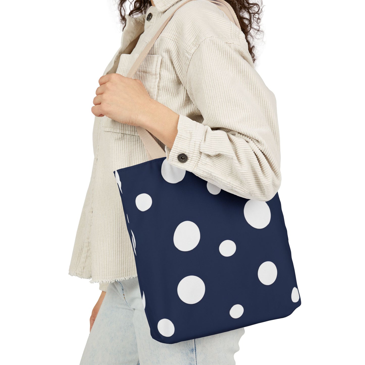 Bonnie's Navy Polka Dot Tote Bag