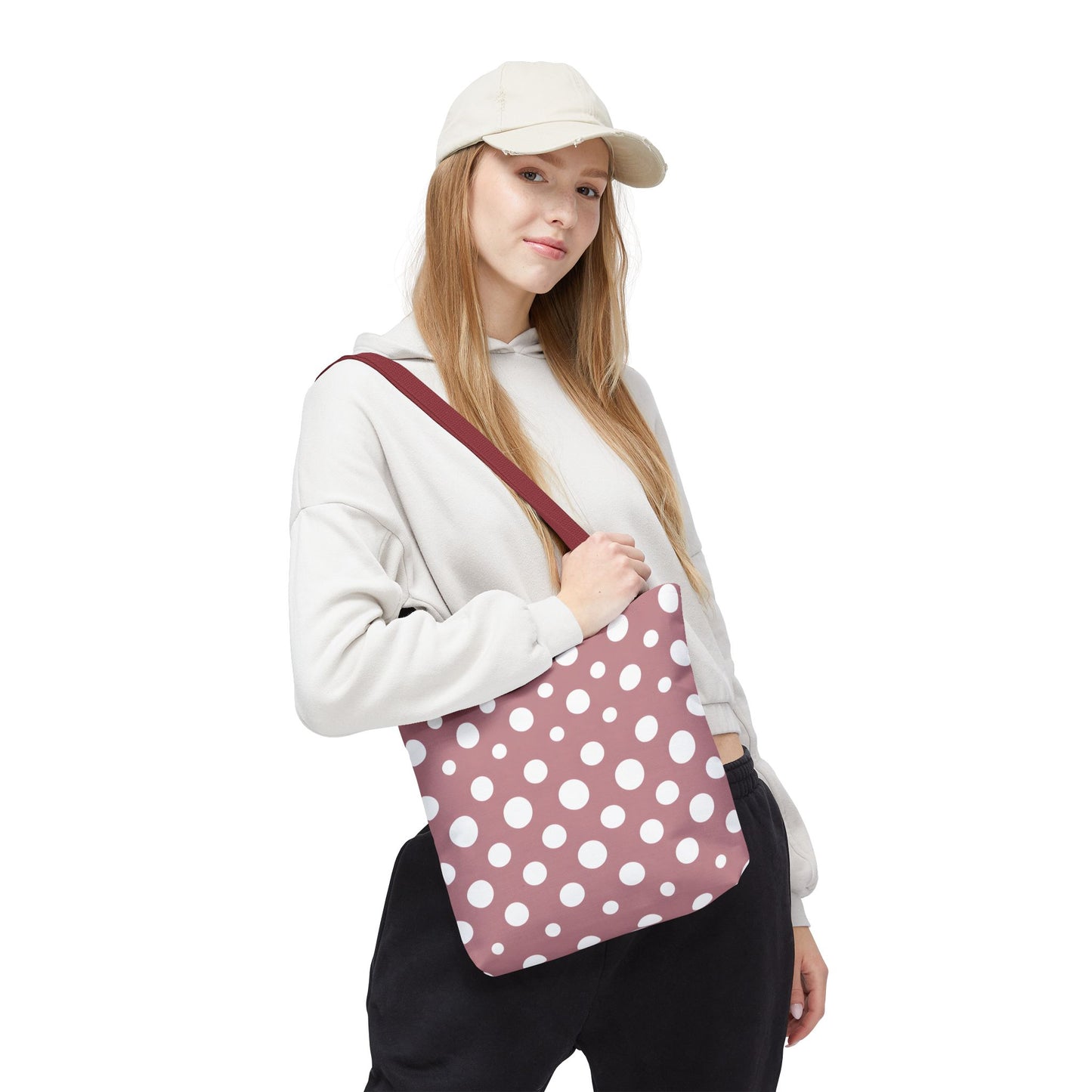 Chic Pink Polka Dot Tote Bag