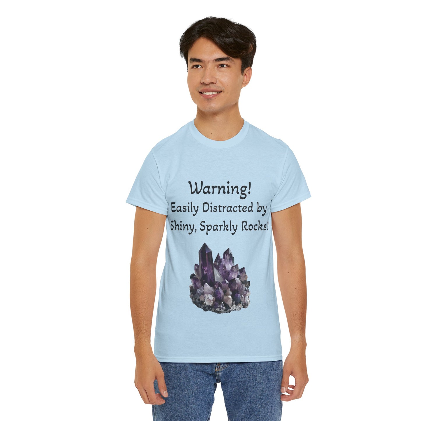 Waylon's "Warning! Easily Distracted by Shiny, Sparkly Rocks!" Adult Shirt
