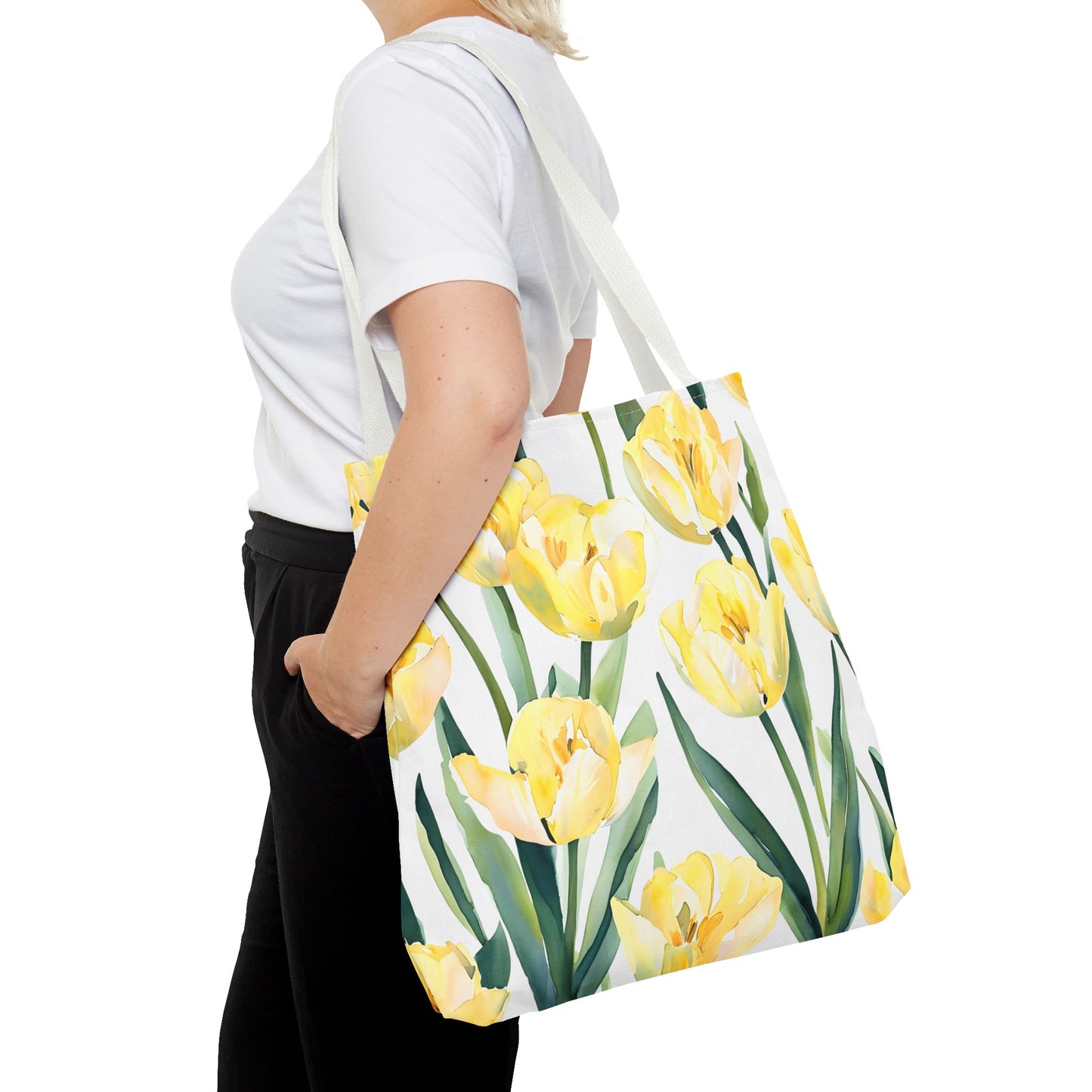 Yetta's Yellow Tulip Floral Tote Bag