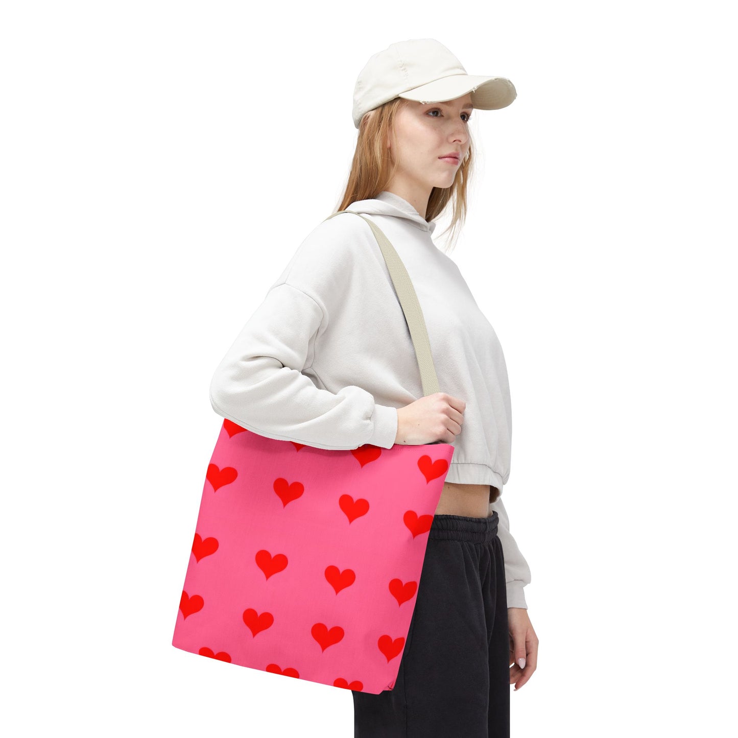 Paisley's Pink & Red Heart Tote Bag