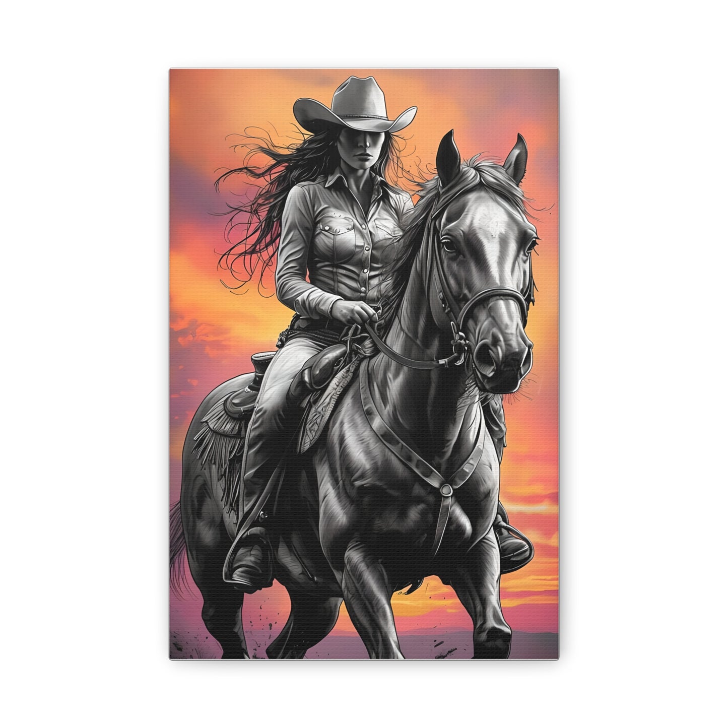 Katy - Western Cowgirl Wall Art Canvas