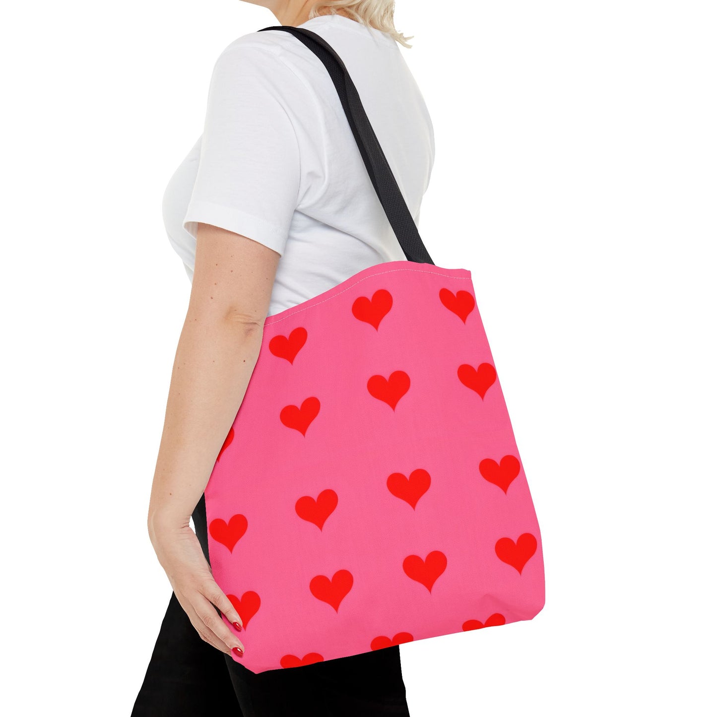 Paisley's Pink & Red Heart Tote Bag