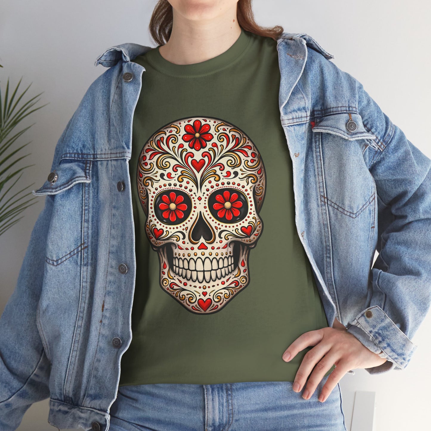 Ryker's Red Sugar Skull Adult Shirt