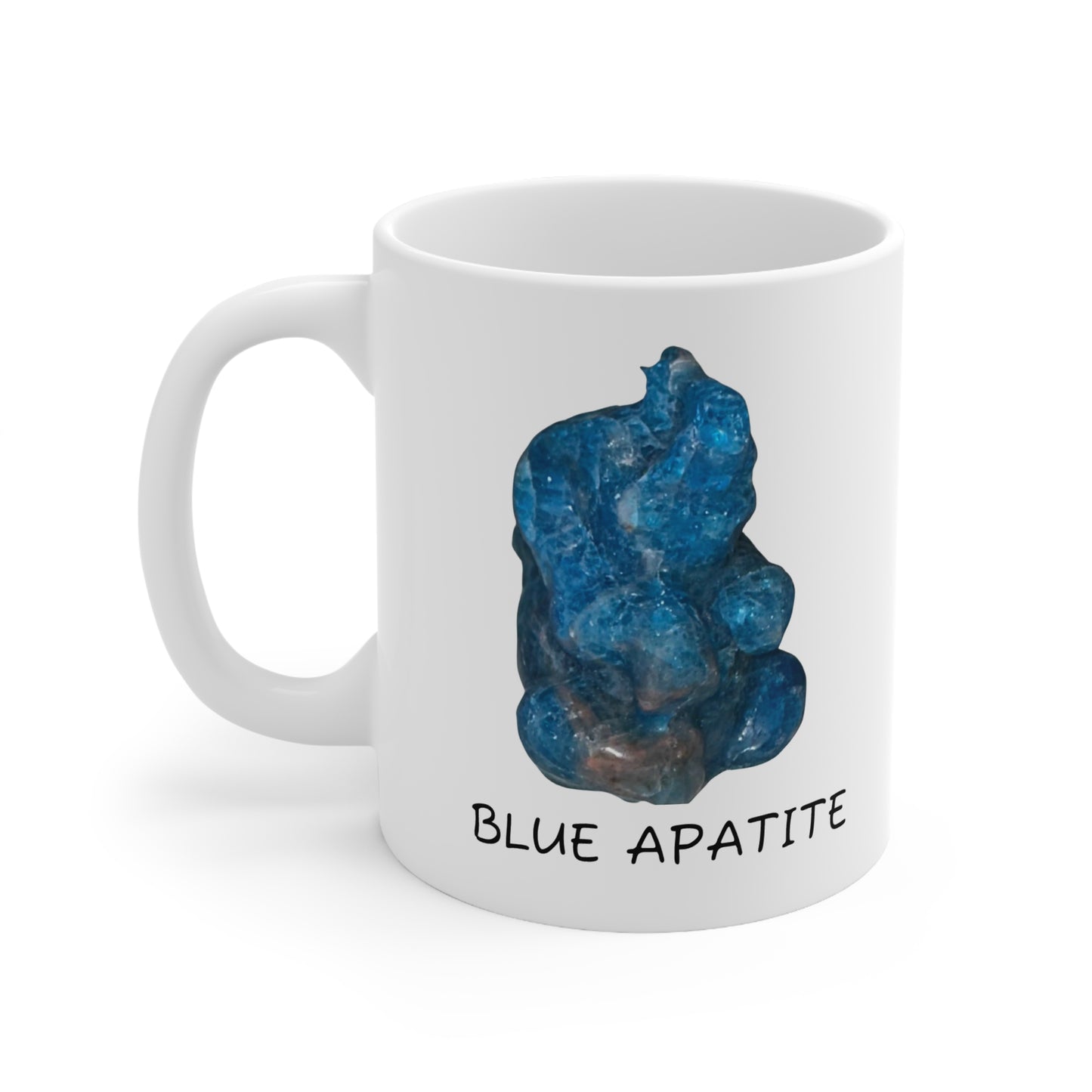 Belle's Blue Apatite Elephant Crystal Collection Ceramic Mug, Coffee Cup