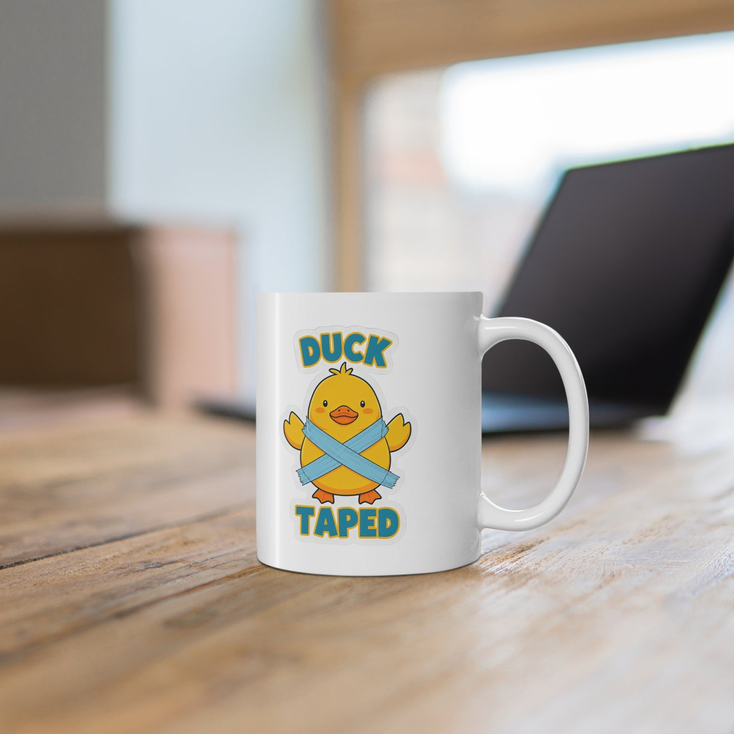 Duck Taped Ceramic Mug, Coffee Cup