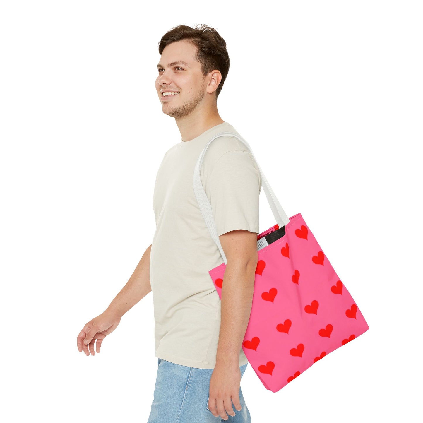 Paisley's Pink & Red Heart Tote Bag