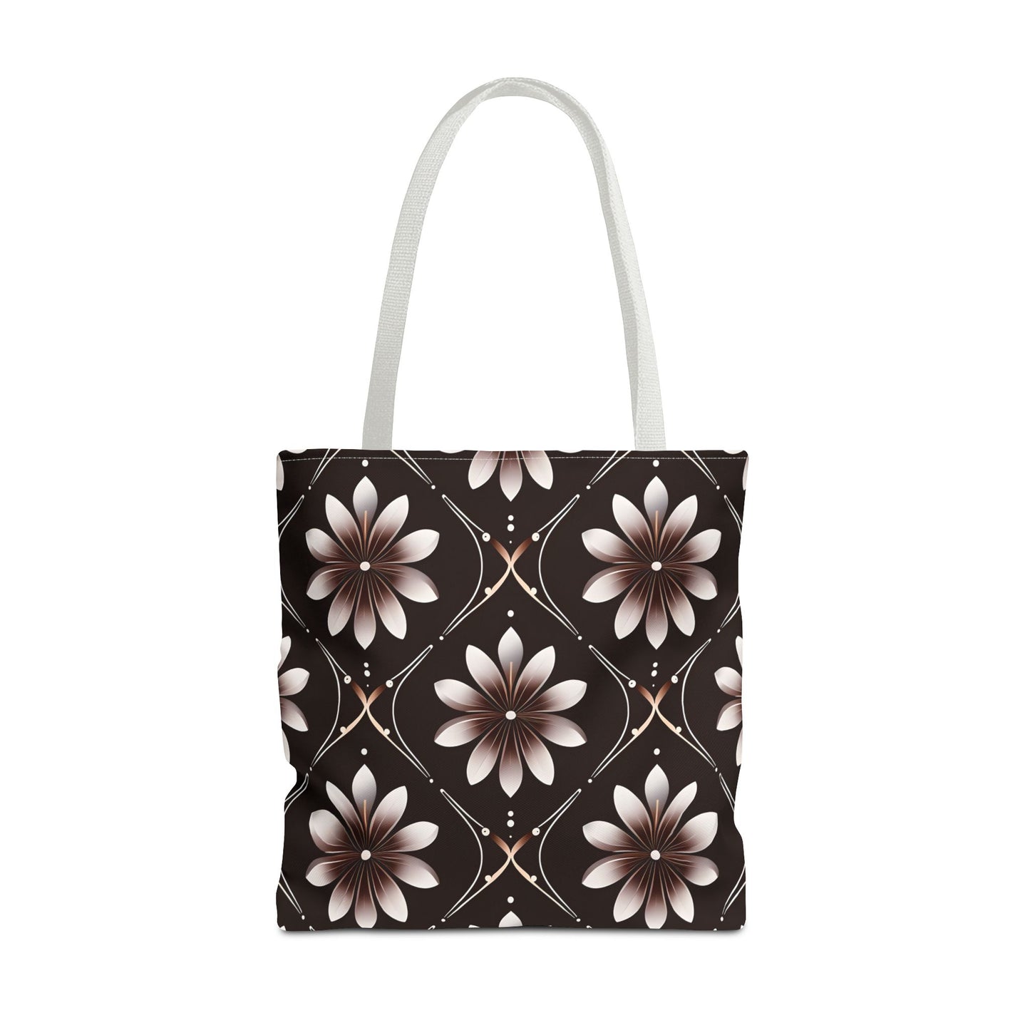 Bowie's Brown Floral Tile Tote Bag