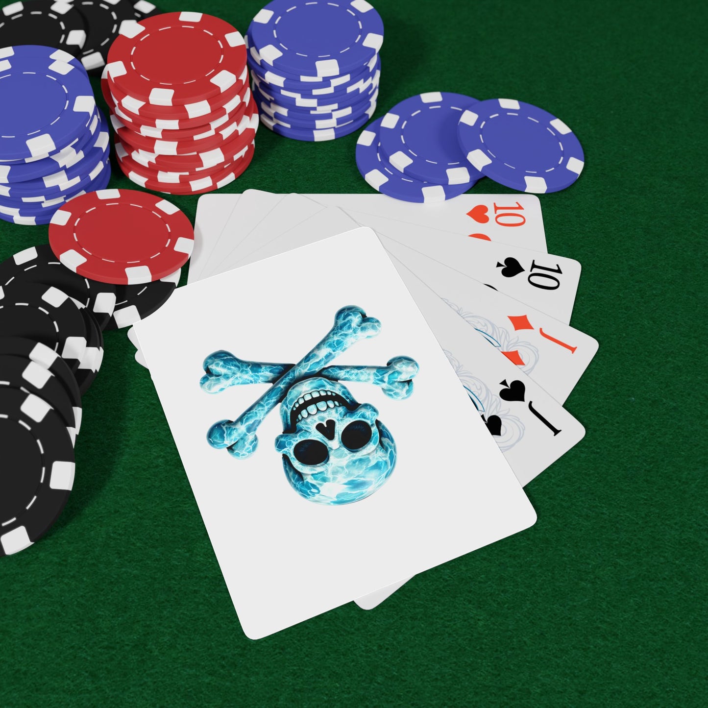 Larimar Inspired Skull & Crossbones Playing Cards