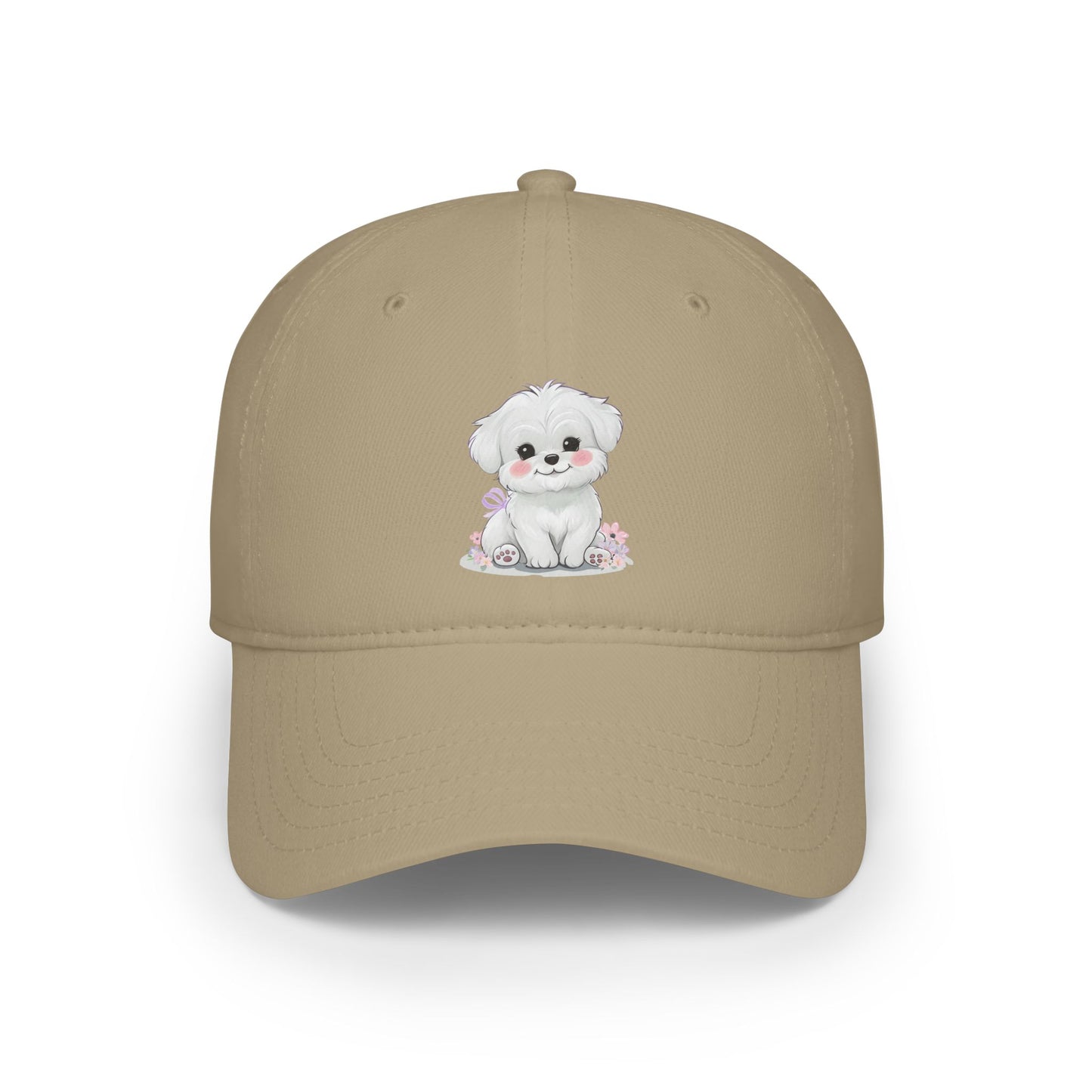 Whitney's White Puppy Low Profile Baseball Cap