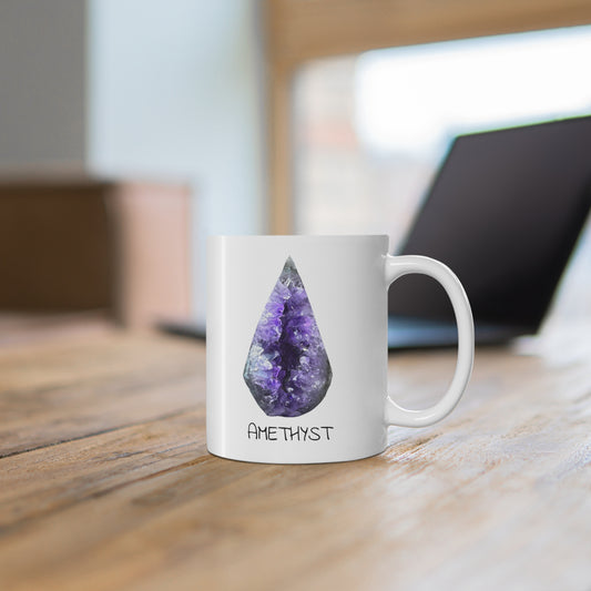 Aidan's Amethyst Crystal Collection Ceramic Mug, Coffee Cup