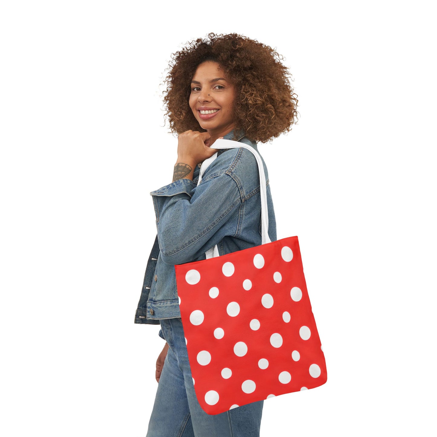 Reba's Red Polka Dot Canvas Tote Bag