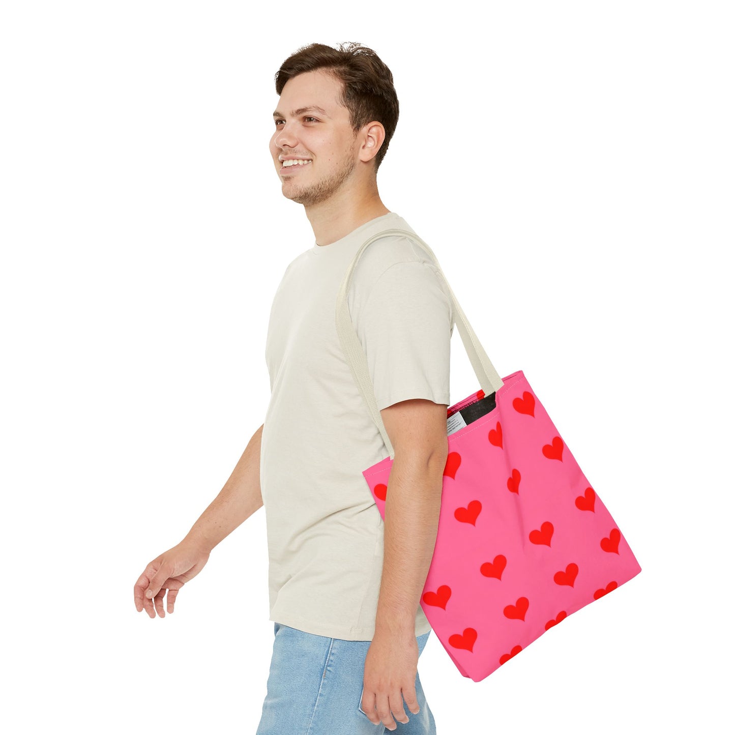 Paisley's Pink & Red Heart Tote Bag