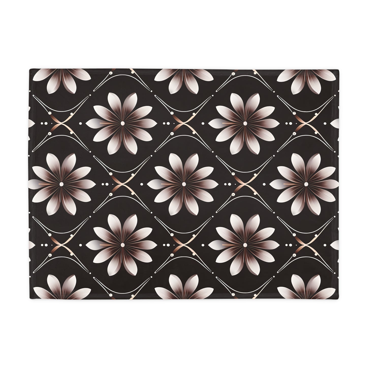 Bonita's Brown Flower Plush Fleece Blanket