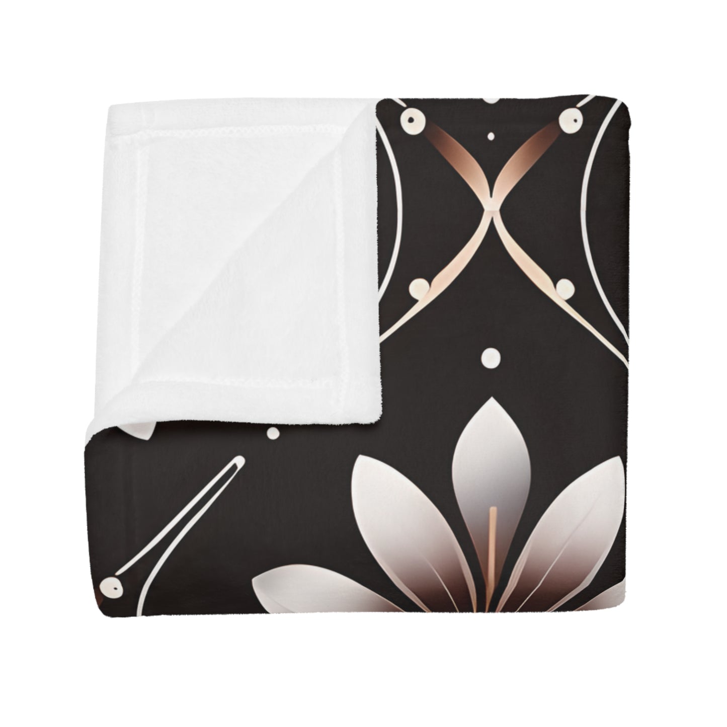 Bonita's Brown Flower Plush Fleece Blanket