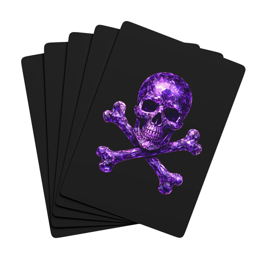 Amethyst Skull & Crossbones Playing Cards