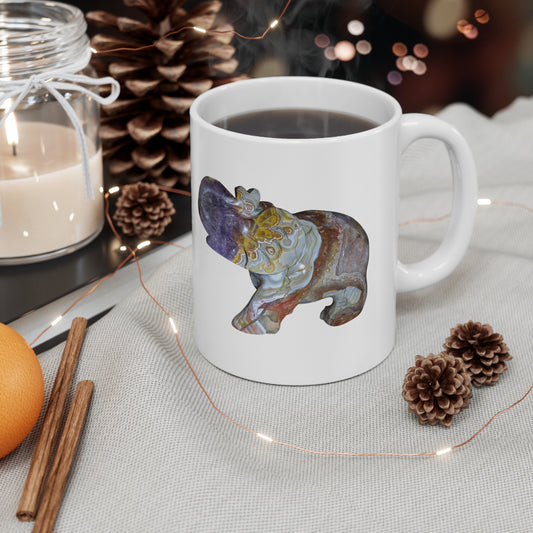 Mexican Crazy Lace & Amethyst Crystal Collection Ceramic Mug, Coffee Cup