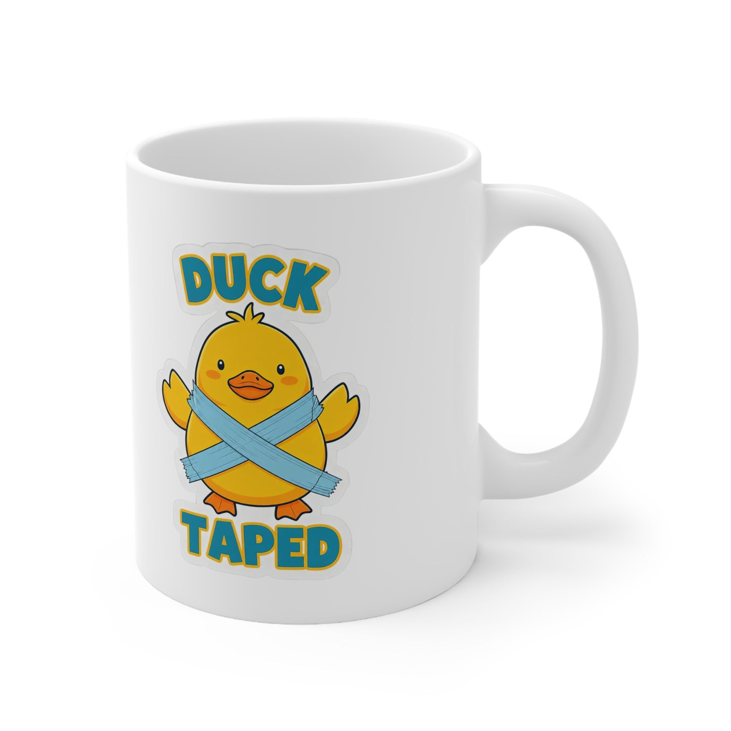 Duck Taped Ceramic Mug, Coffee Cup