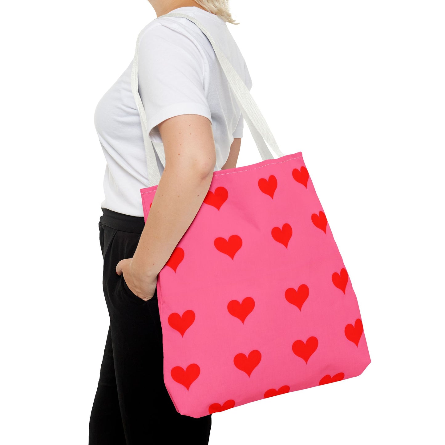 Paisley's Pink & Red Heart Tote Bag
