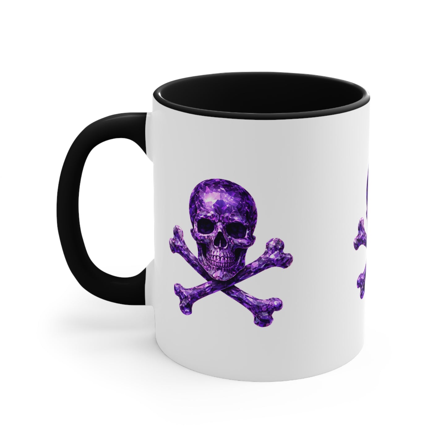 Amethyst Skull & Crossbones Ceramic Mug, Coffee Cup