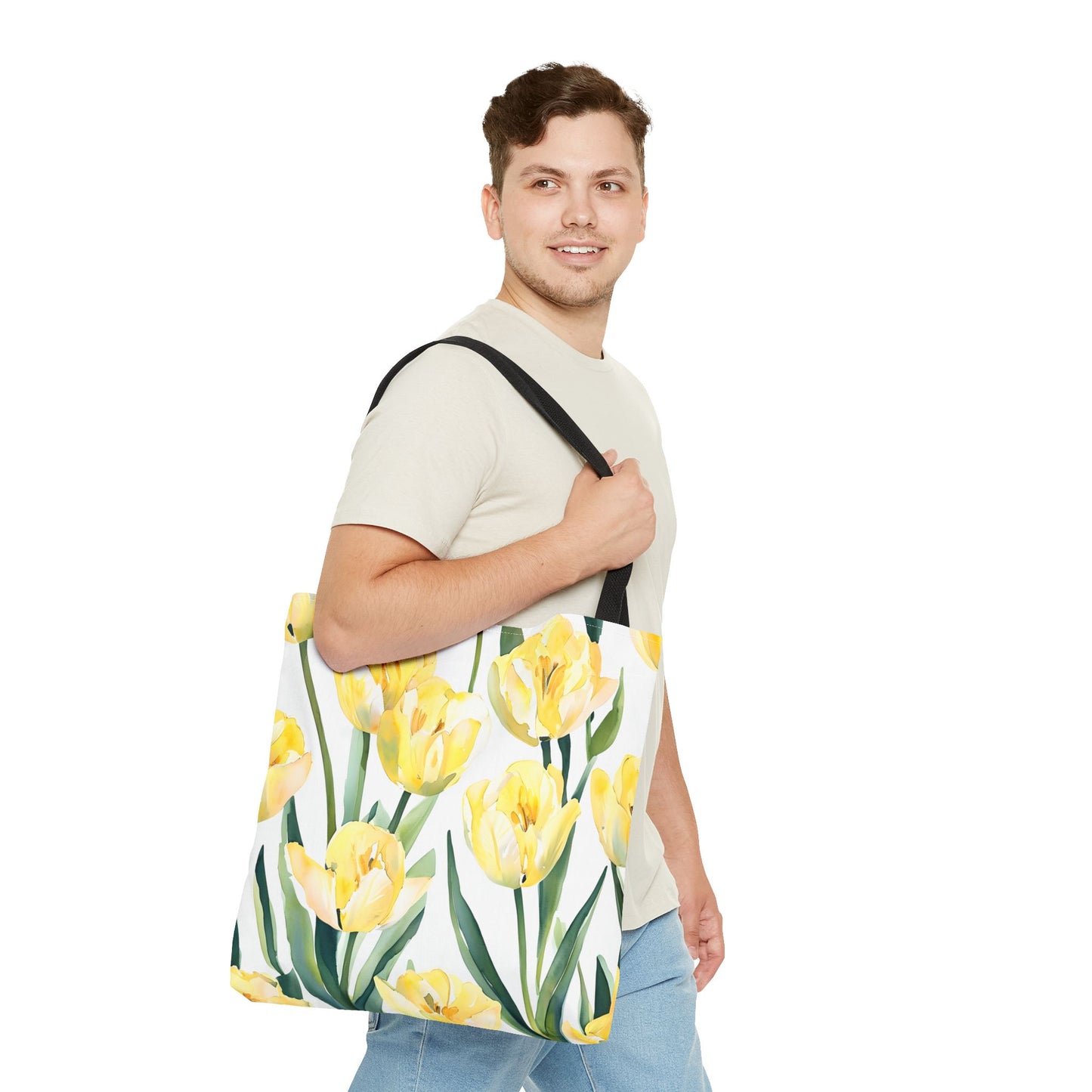 Yetta's Yellow Tulip Floral Tote Bag