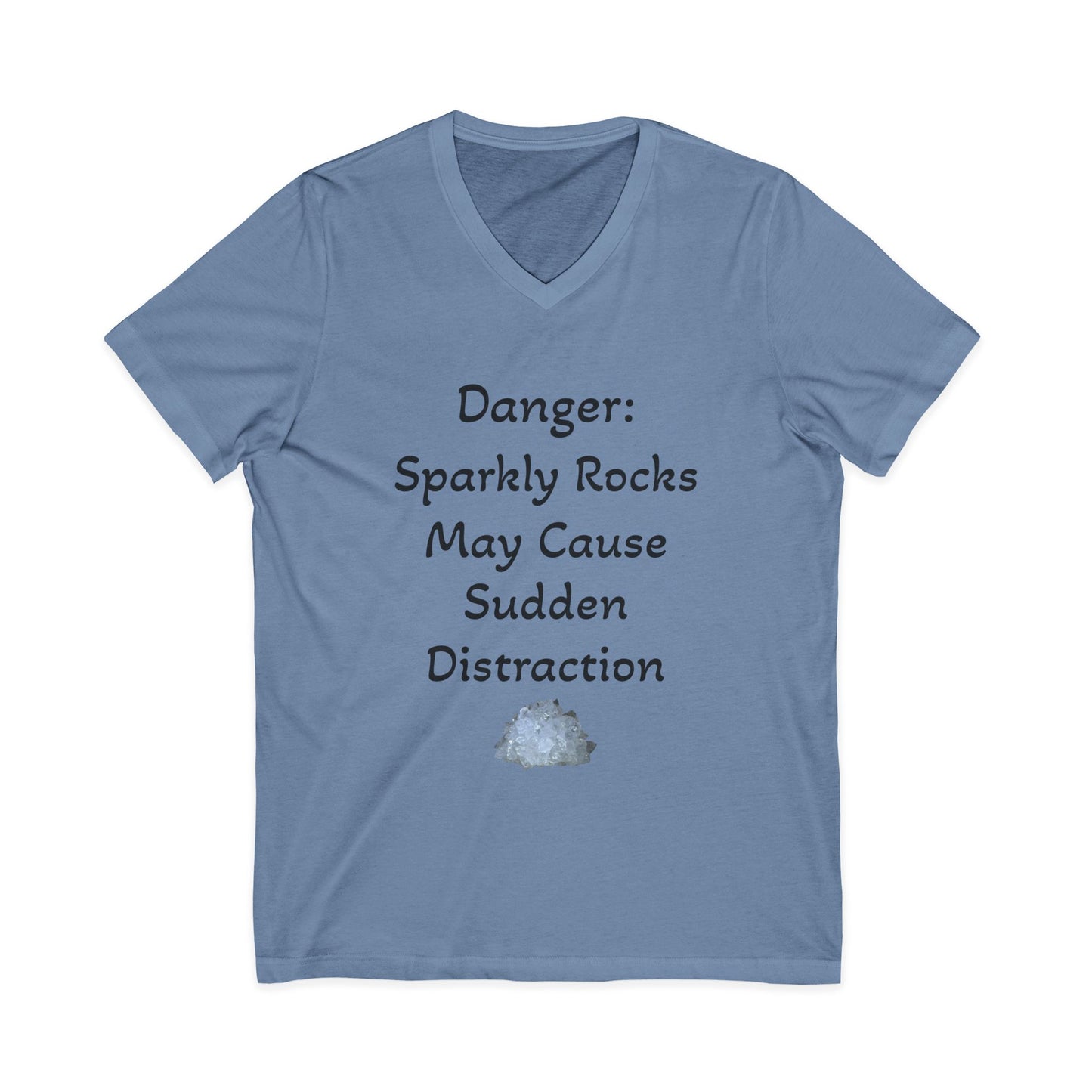 Diana's "Danger: Sparkly Rocks May Cause Sudden Distraction" Women's V-Neck Shirt