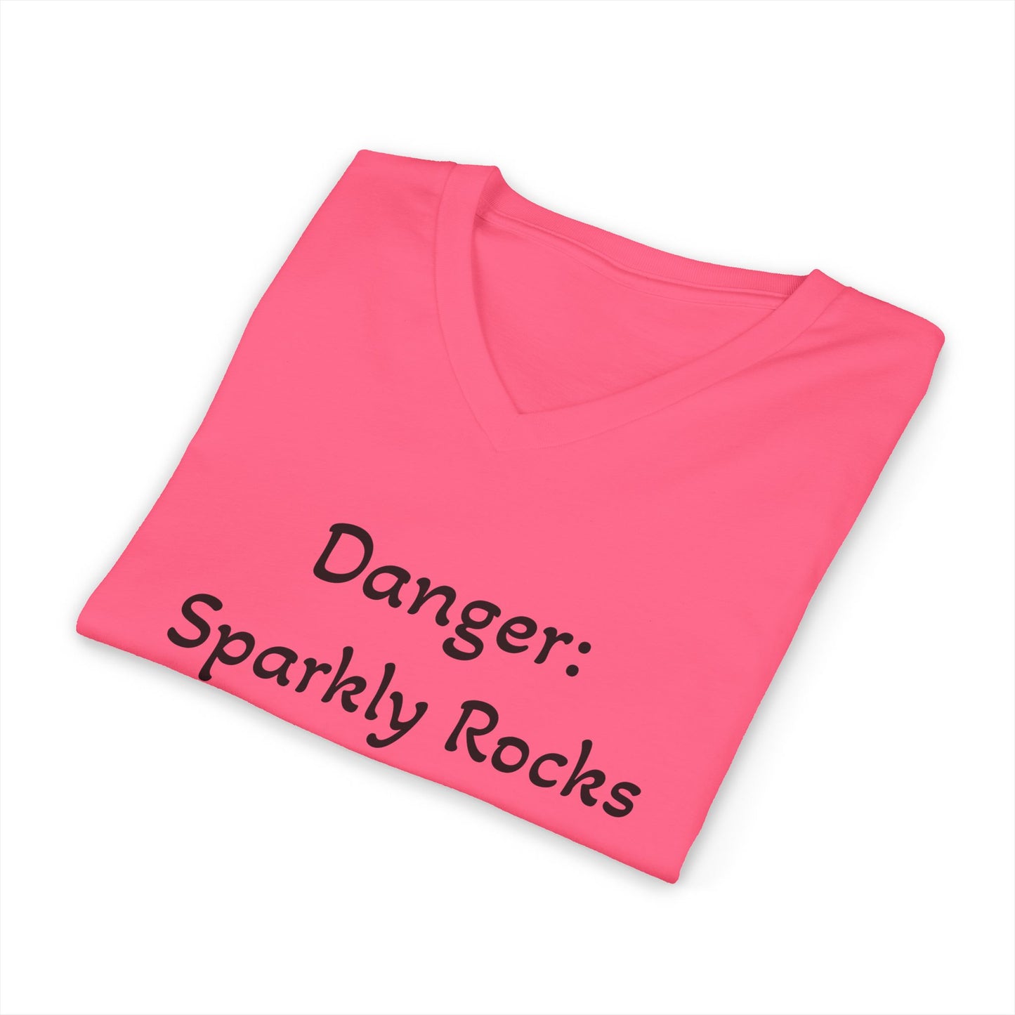 Diana's "Danger: Sparkly Rocks May Cause Sudden Distraction" Women's V-Neck Shirt