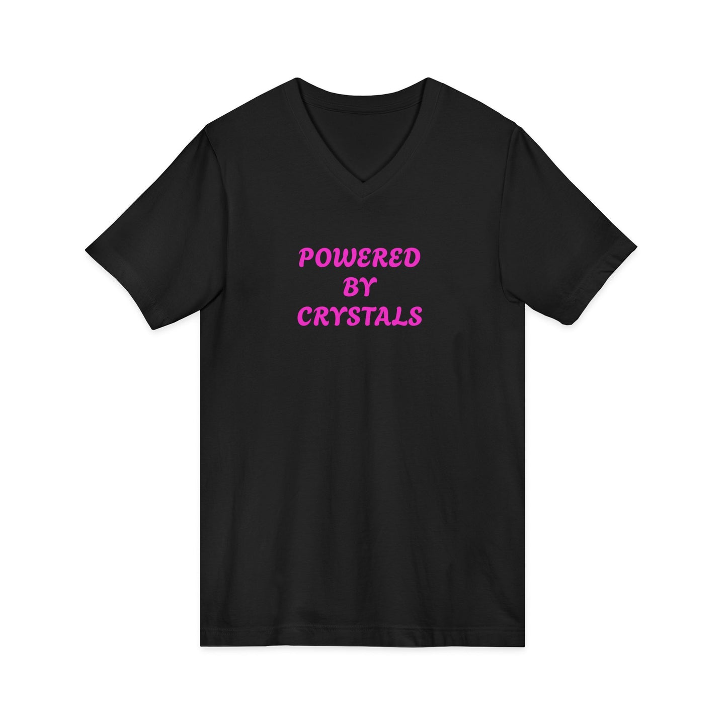 Powered by Crystals V-Neck Adult Shirt
