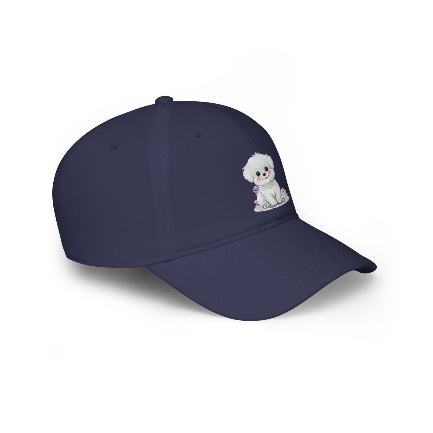 Whitney's White Puppy Low Profile Baseball Cap