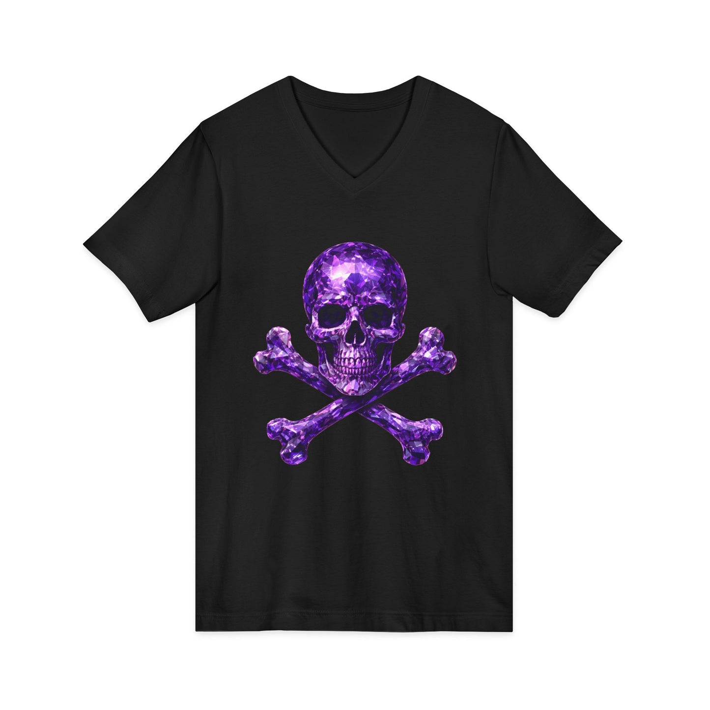 Amethyst Skull & Crossbones V-Neck Adult Shirt