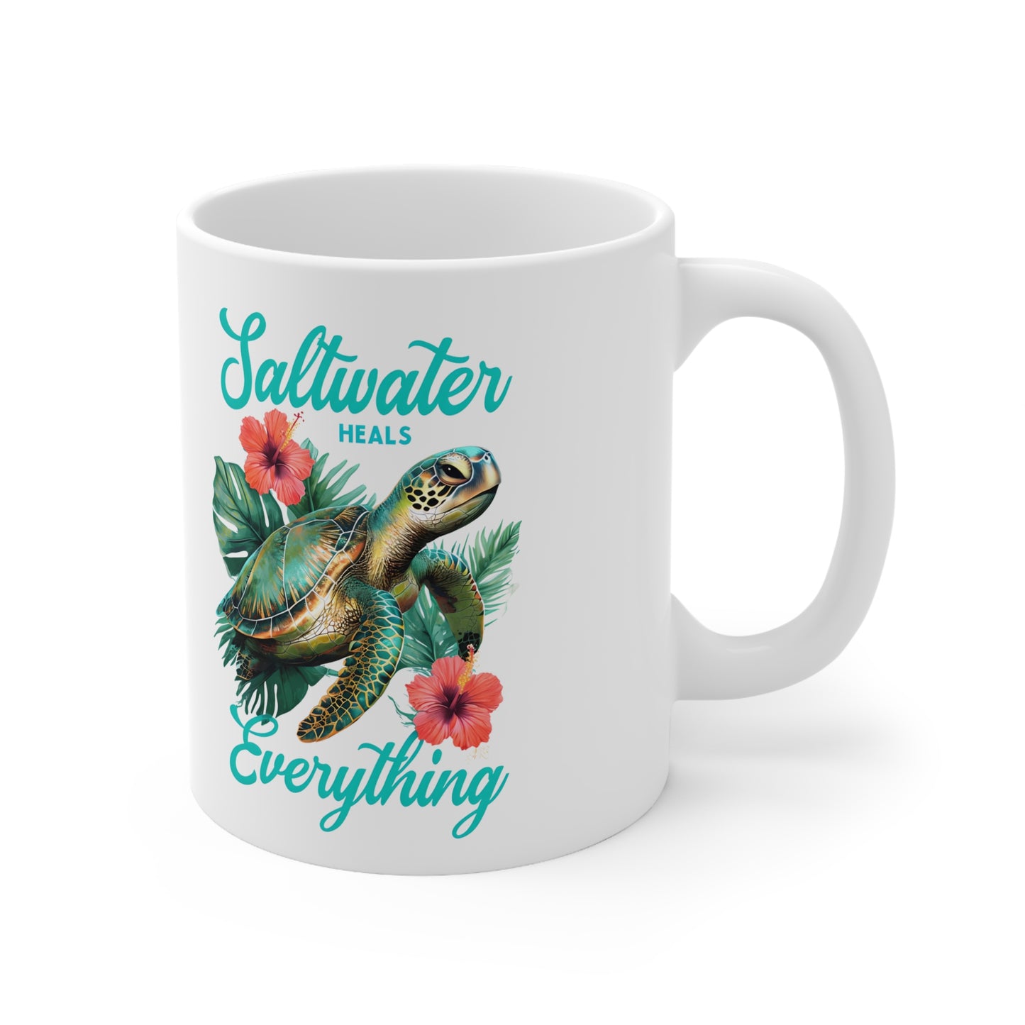 Sara's Saltwater Heals Everything Ceramic Mug, Coffee Cup