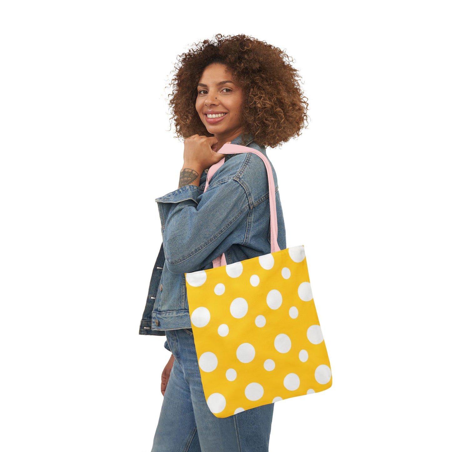 Yuki's Yellow Polka Dot Tote Bag
