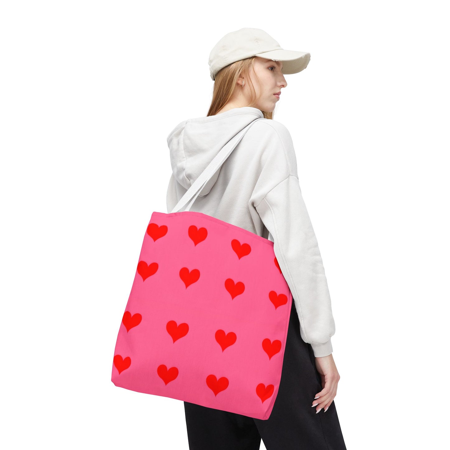 Paisley's Pink & Red Heart Tote Bag