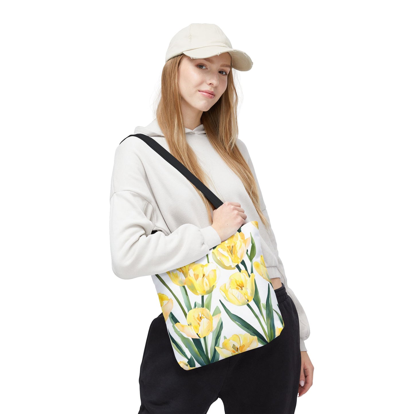 Yetta's Yellow Tulip Floral Tote Bag