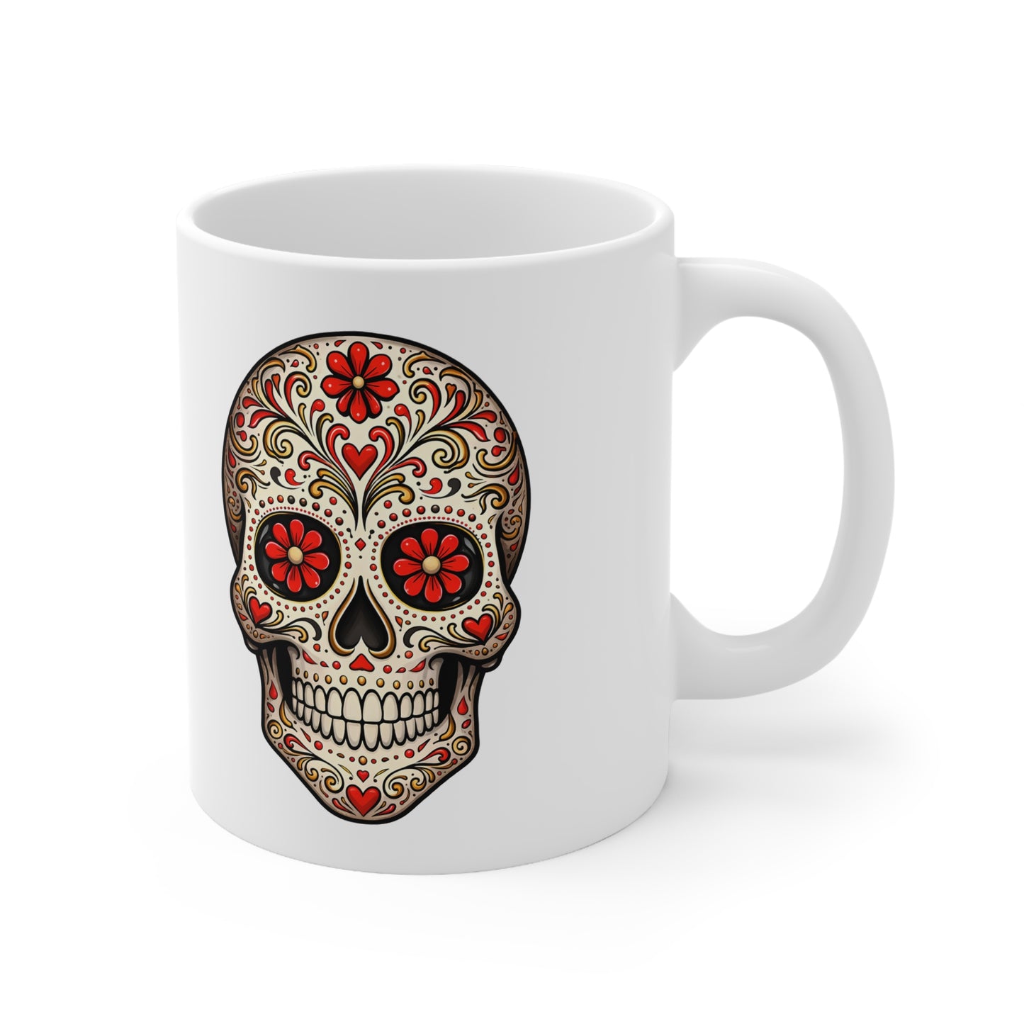 Soleil's Sugar Skull Ceramic Mug, Coffee Cup
