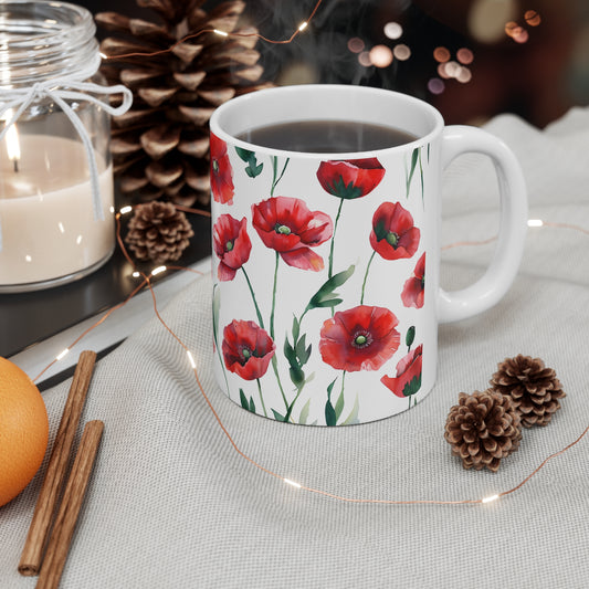 Payton's Poppy Ceramic Mug, Coffee Cup