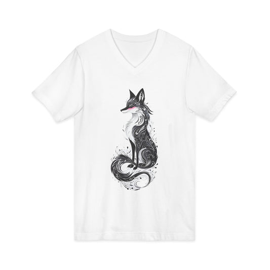Mystic Black Fox V-Neck Adult Shirt