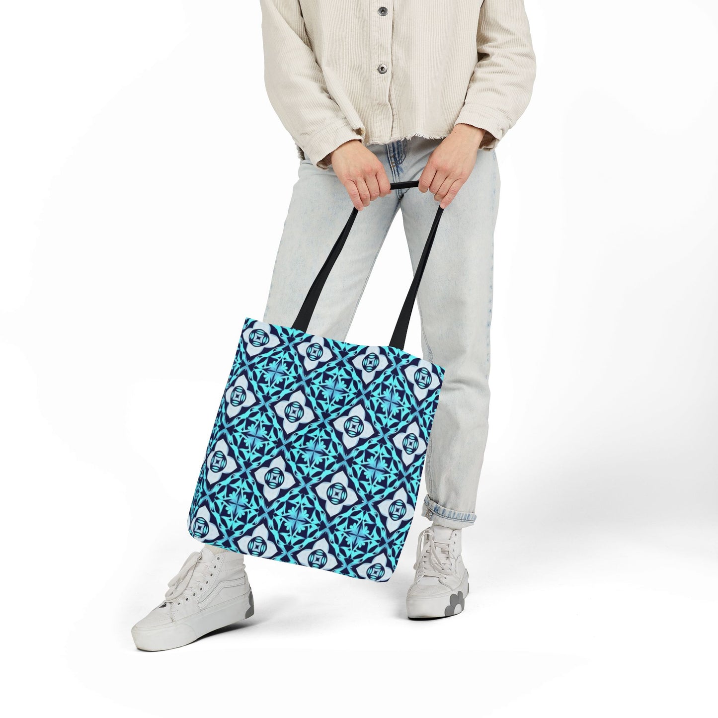 Gaia's Blue Geometric Tote Bag