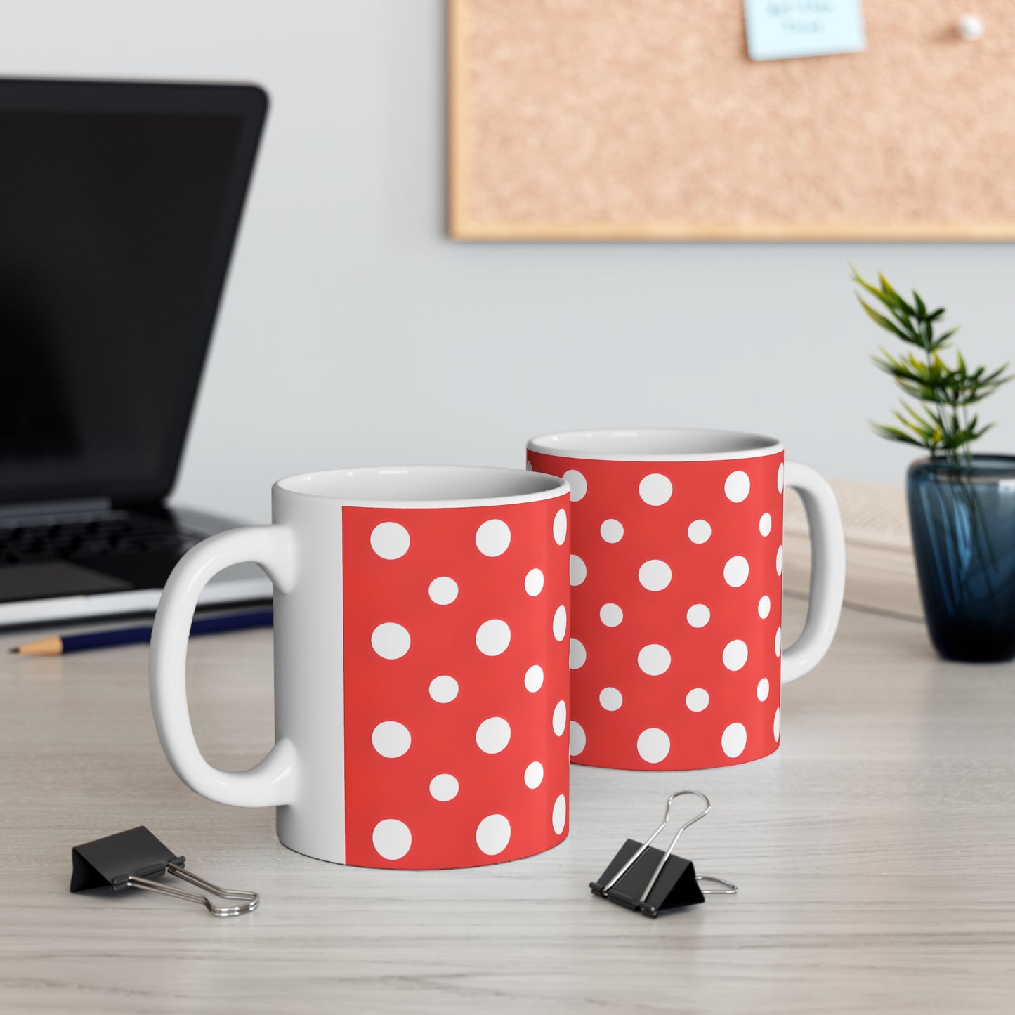 Ruby's Red Polka Dot Ceramic Mug, Coffee Cup